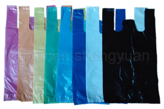 HDPE一次性可氧化降解的零售购物T恤袋/手提袋/提袋/背心提手袋/杂货袋/单袋
