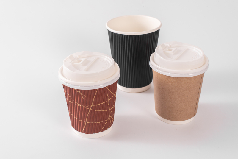 8oz 12oz 16oz一次性单壁/双壁/波纹咖啡纸杯，用于冷饮和热饮